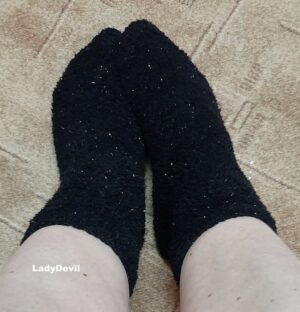 Glänzende Schwarze Socken